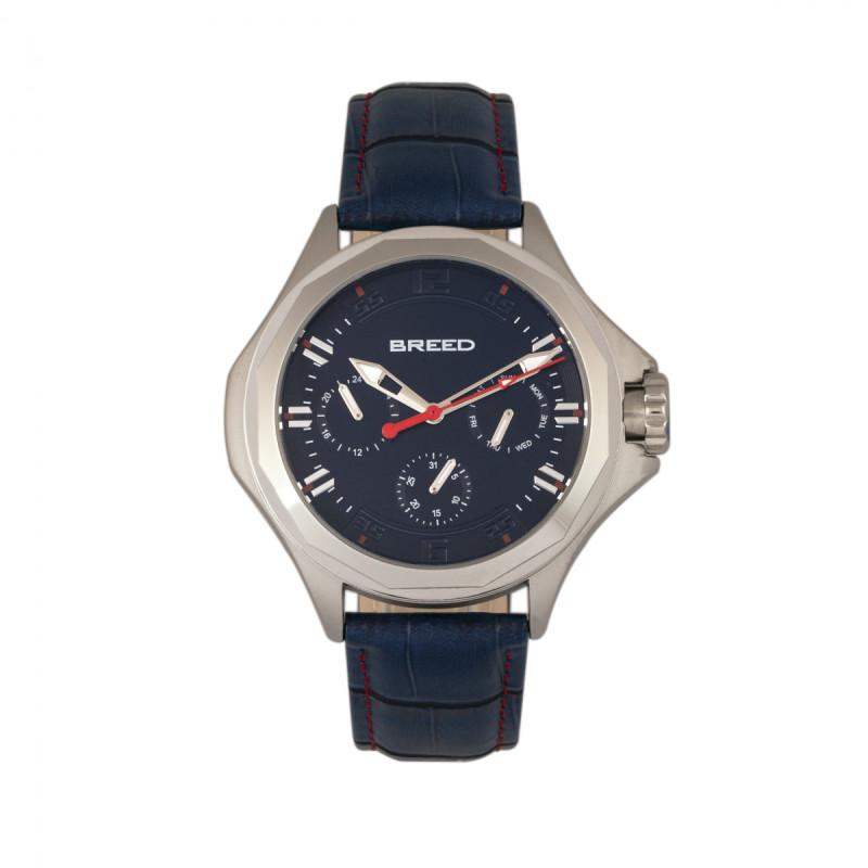 Breed Tempe Leather-Band Watch w/Day/Date
