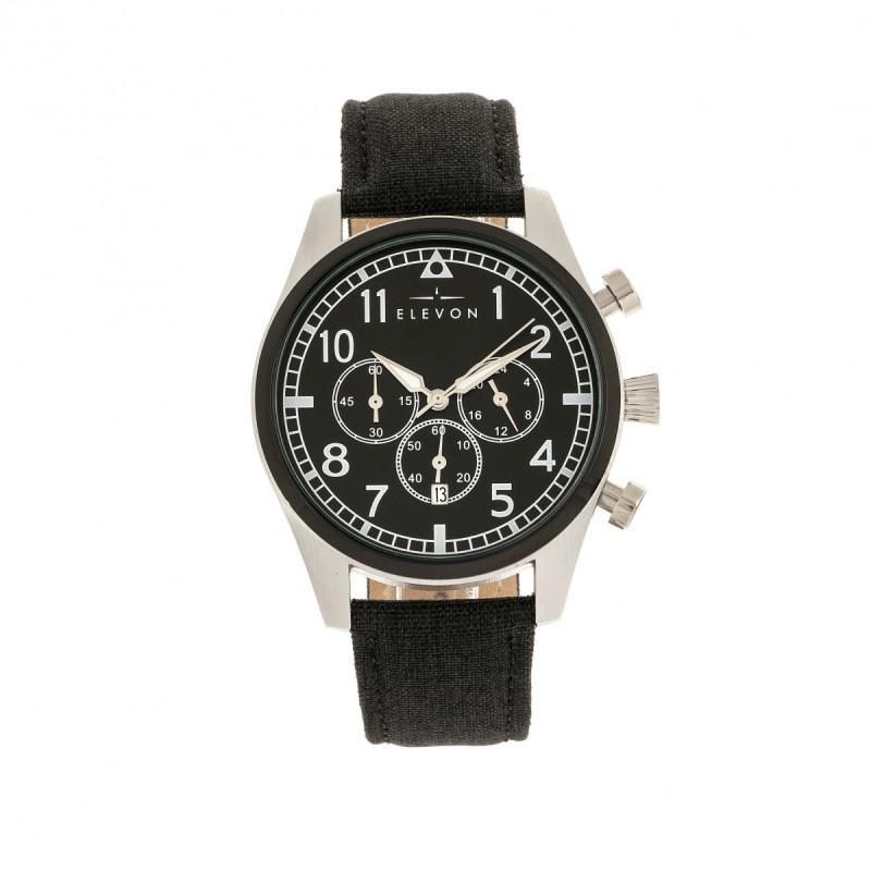 Elevon Curtiss Chronograph Nylon-Overlaid Leather-Band Watch