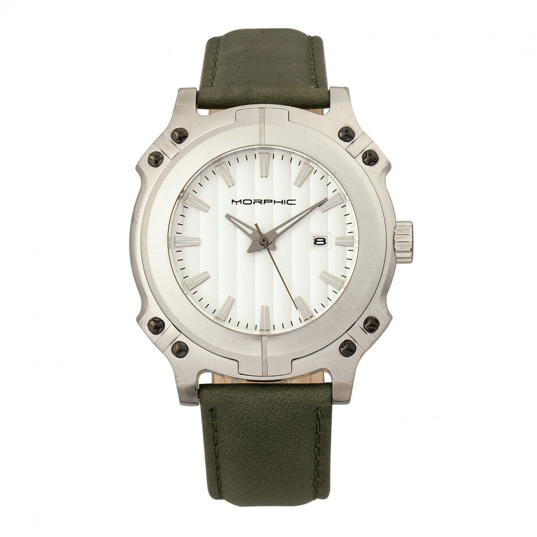 Morphic M68 Series Leather-Band Watch w/ Date