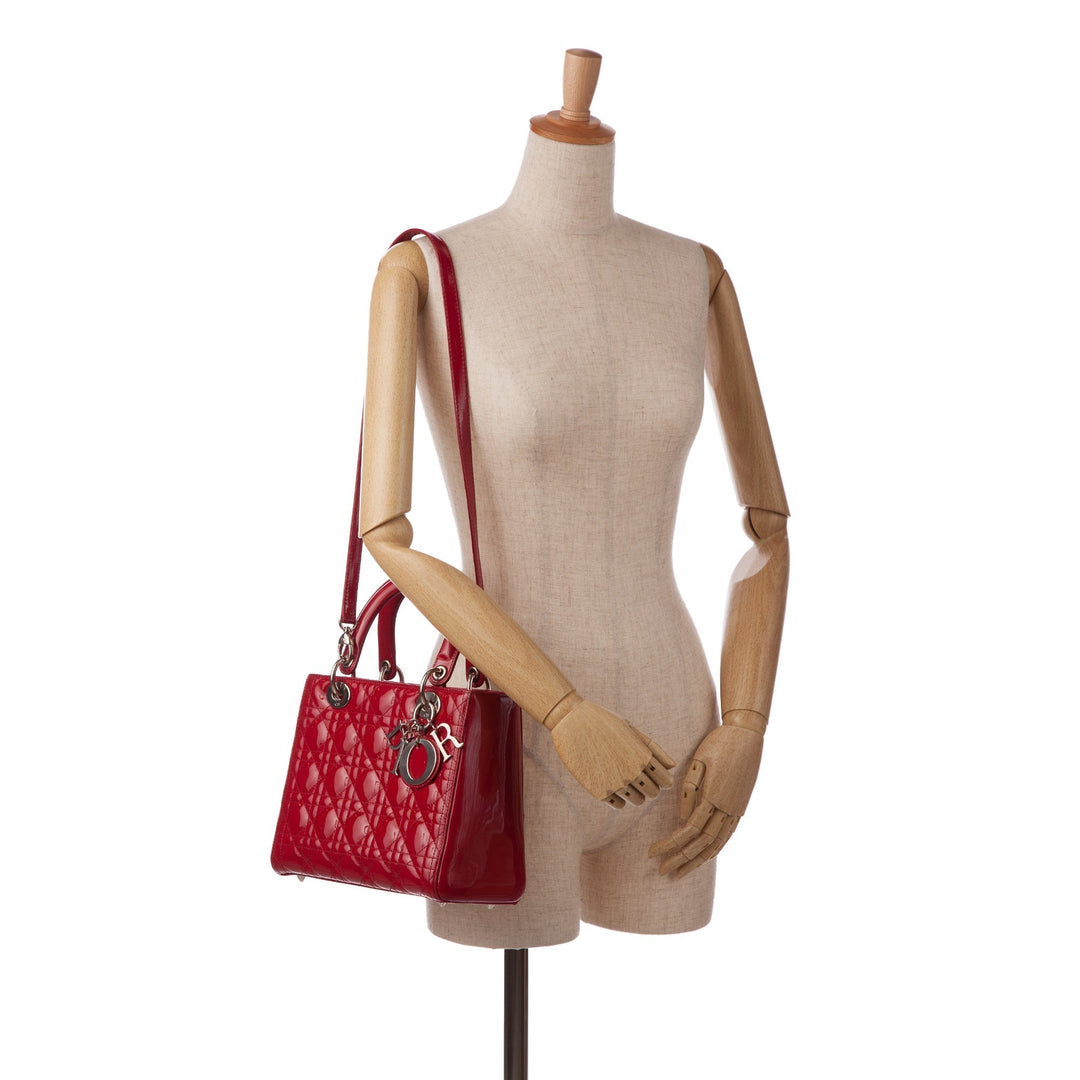 Top quality Dior Lady Top quality Dior Medium Red Patent Leather