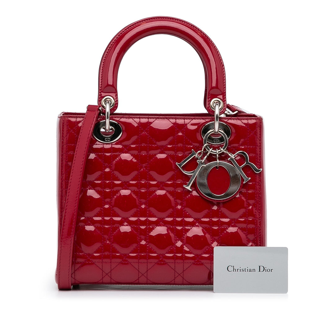 Top quality Dior Lady Top quality Dior Medium Red Patent Leather