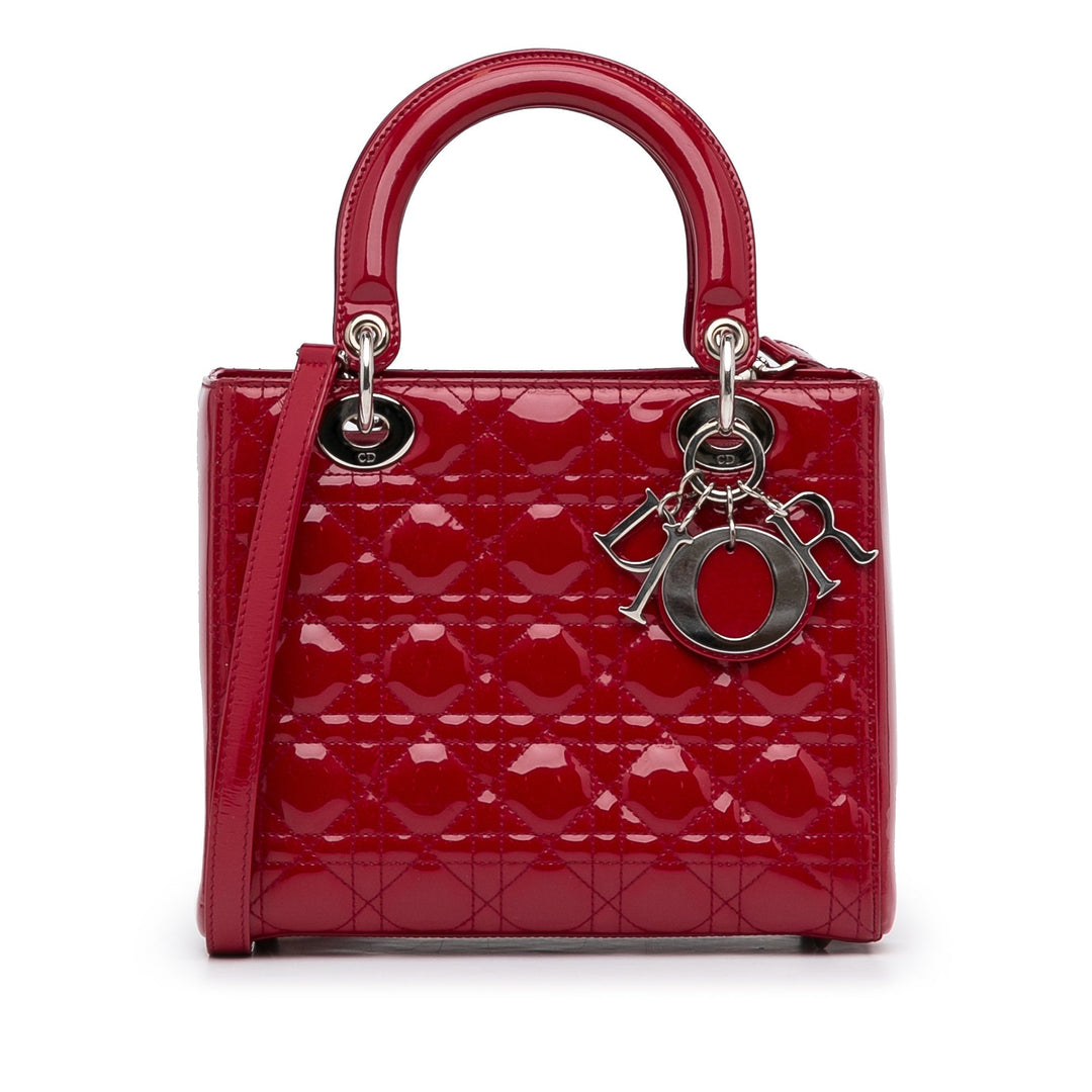 Top quality Dior Lady Top quality Dior Medium Red Patent Leather