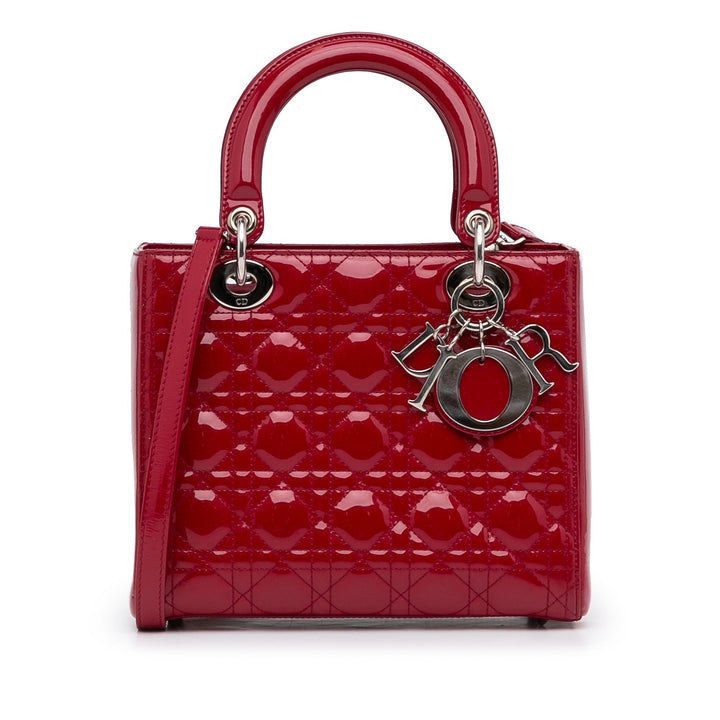Top quality Dior Lady Top quality Dior Medium Red Patent Leather