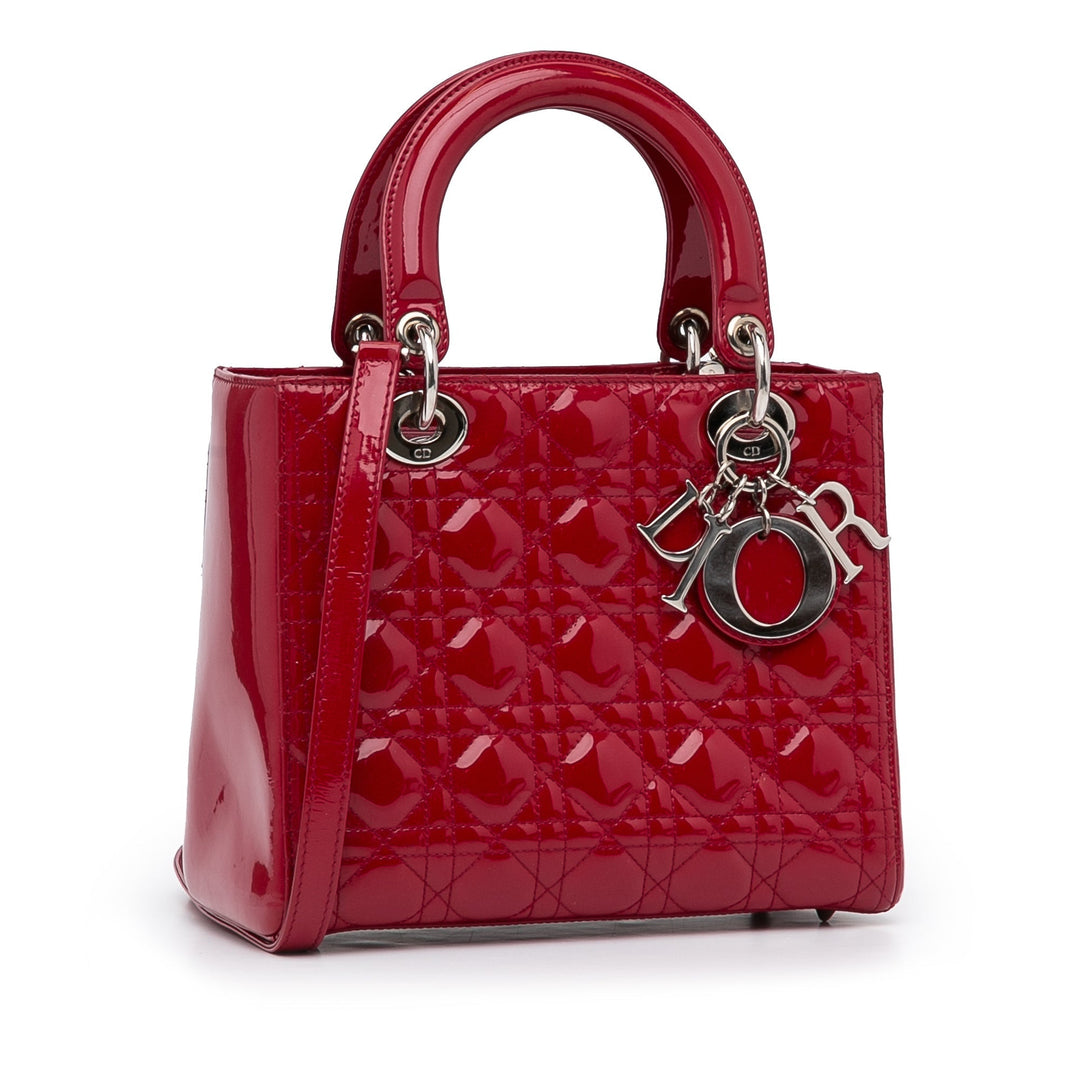 Top quality Dior Lady Top quality Dior Medium Red Patent Leather
