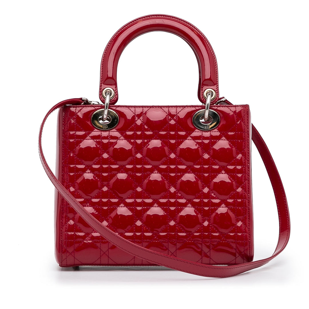 Top quality Dior Lady Top quality Dior Medium Red Patent Leather