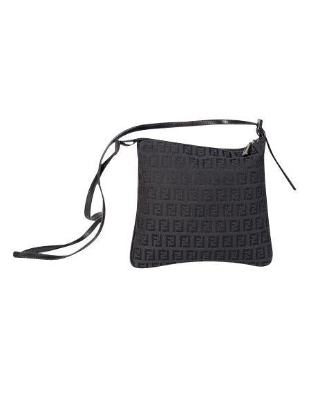 Fendi - Black Monogram Zucchino Canvas Crossbody Bag