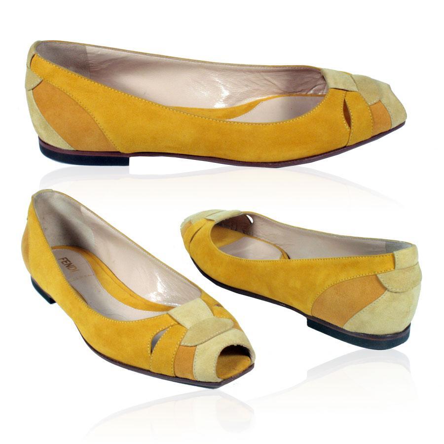 Fendi Women's Shoe - Flat Suade Lemon Peep Toe 8V2647-YLH (FFW10)