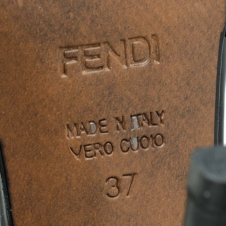 Fendi Black Fendi Logo Strappy Sandals 37