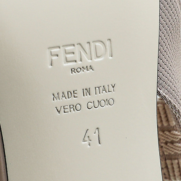 Fendi Beige Mesh Colibri Slingback Pump 41