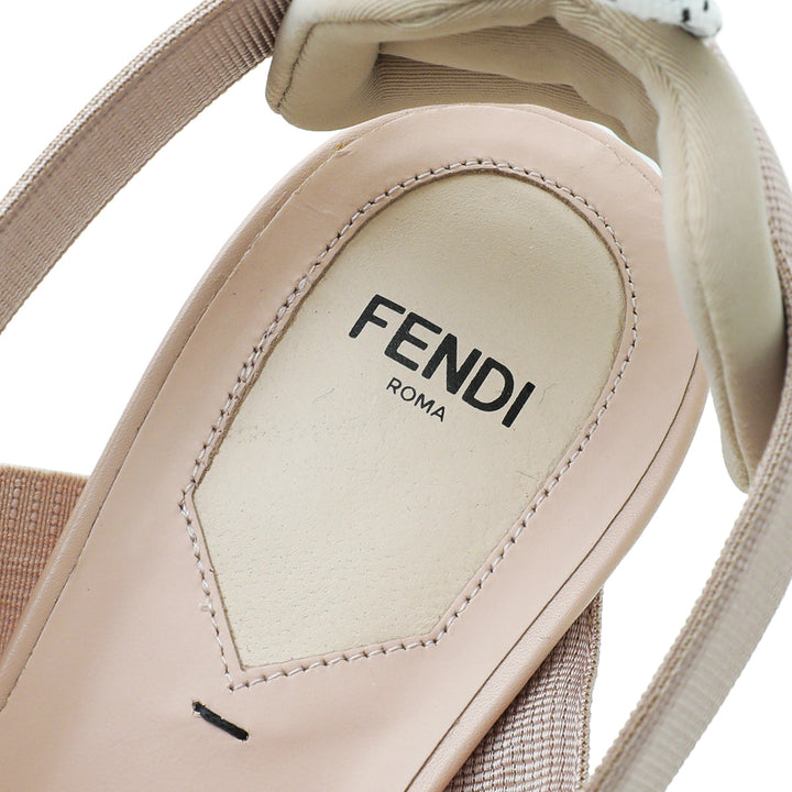 Fendi Beige Mesh Colibri Slingback Pump 41