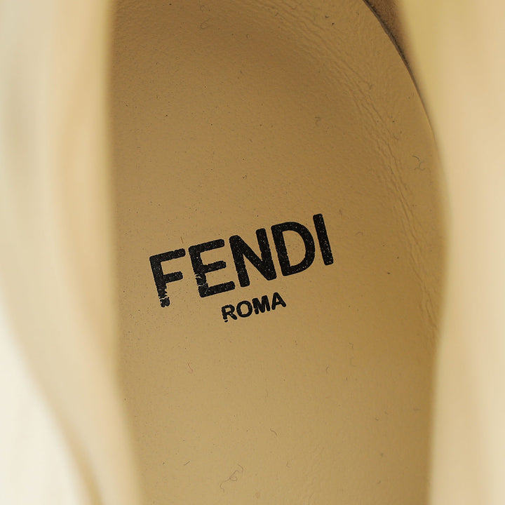 Fendi Cream First High-Heeled Ankle Boots 37