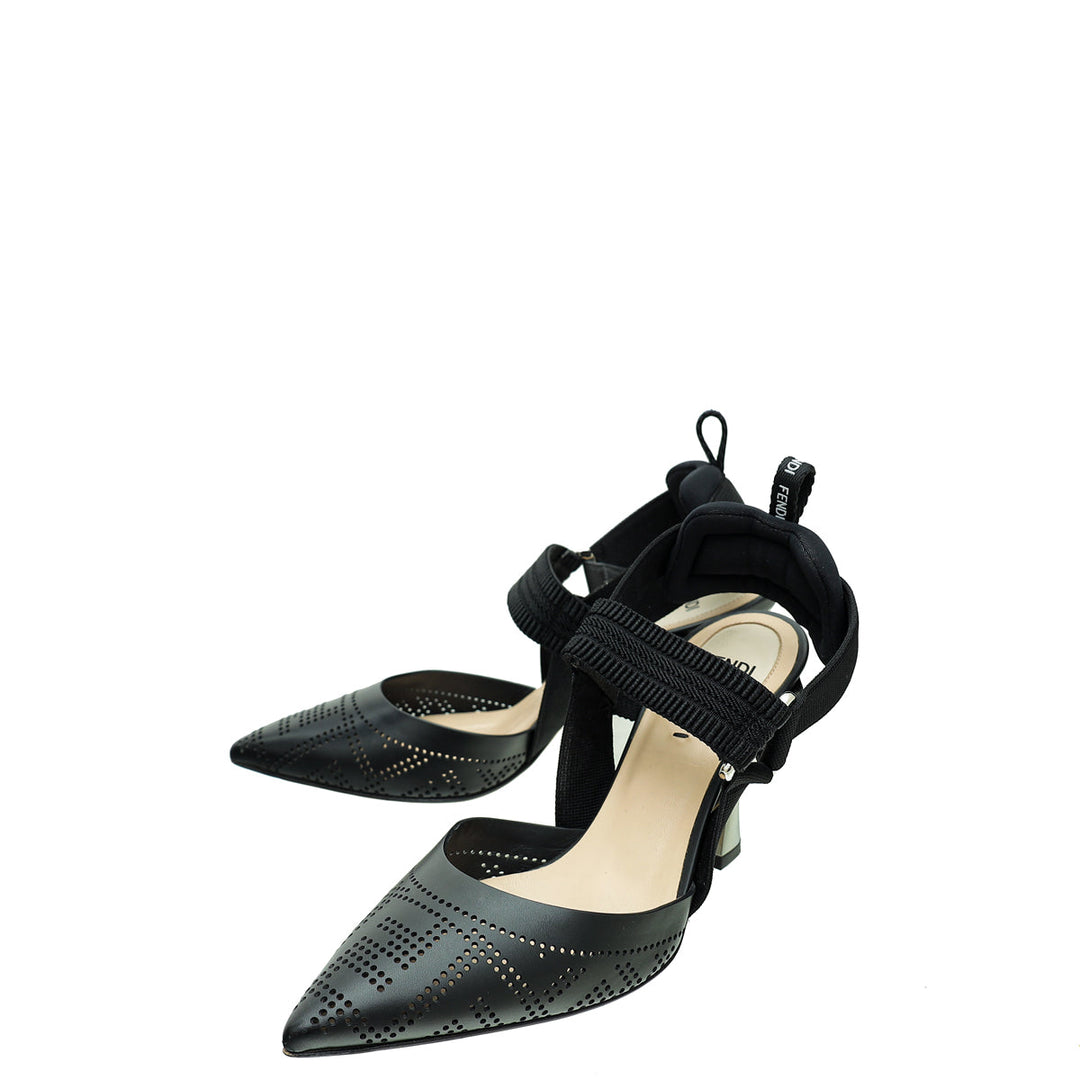 Fendi Black Perforated Colibri Pumps 35