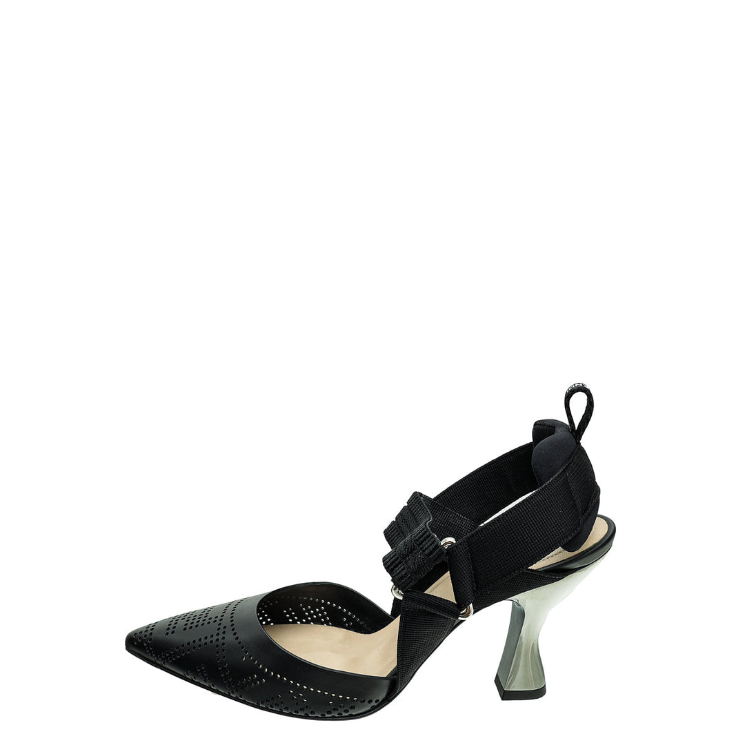 Fendi Black Perforated Colibri Pumps 35