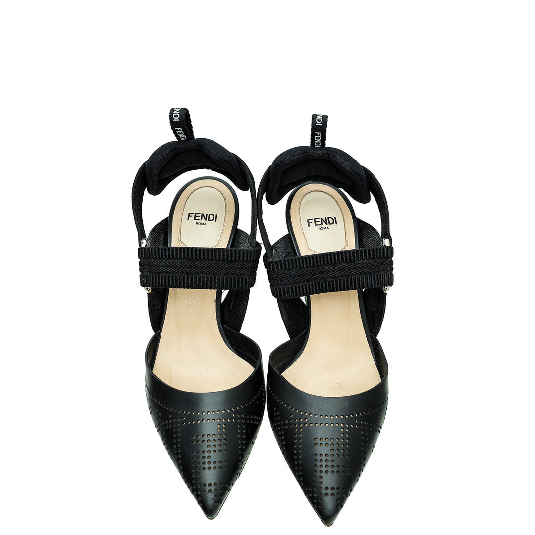 Fendi Black Perforated Colibri Pumps 35