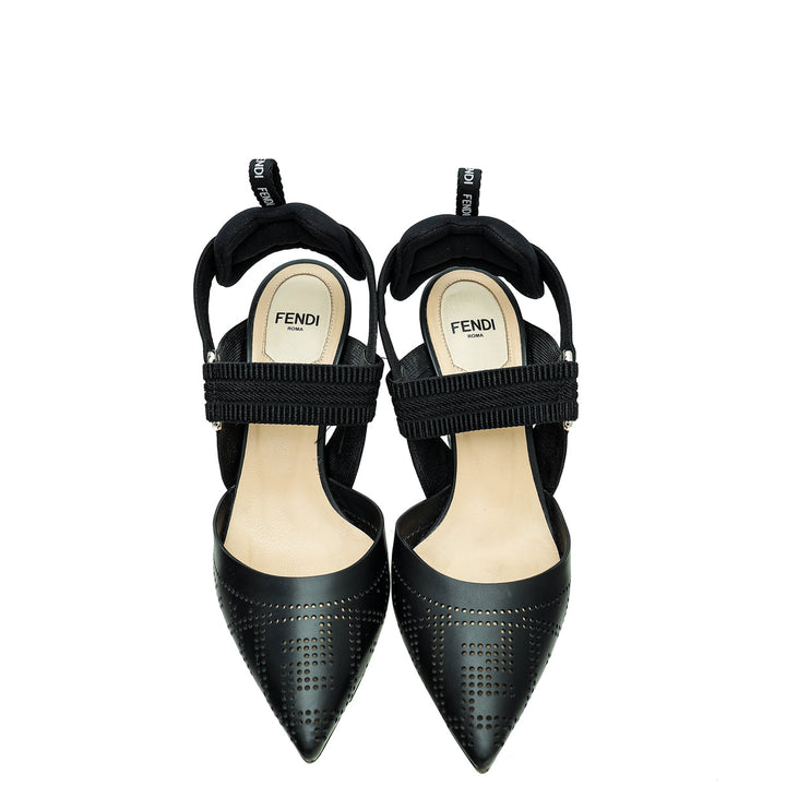 Fendi Black Perforated Colibri Pumps 35