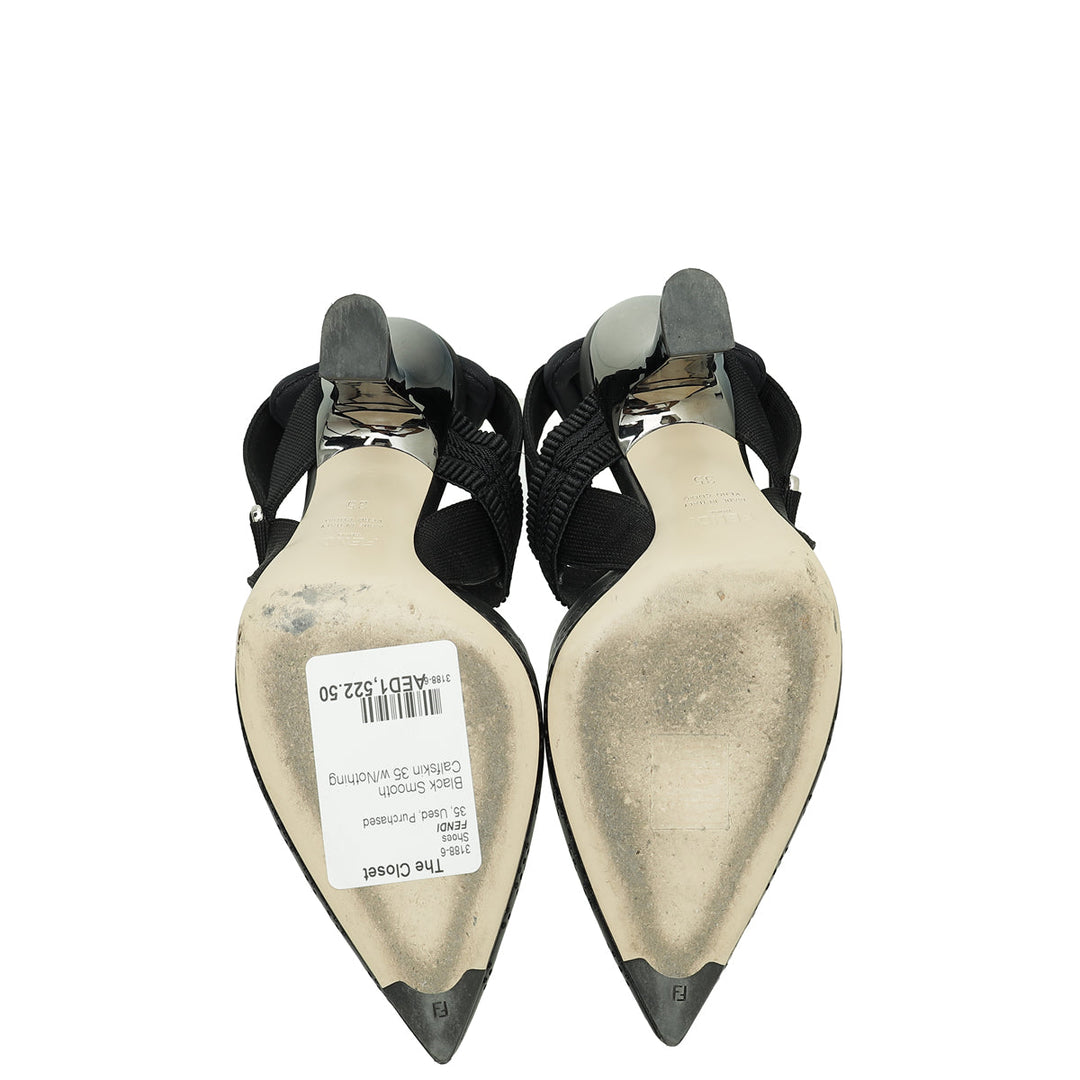 Fendi Black Perforated Colibri Pumps 35