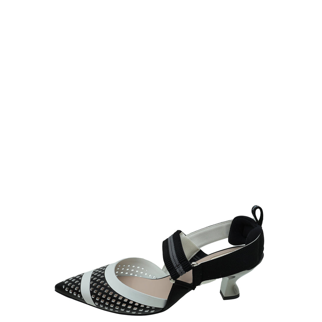Fendi Bicolor Colibri Slingback 37.5