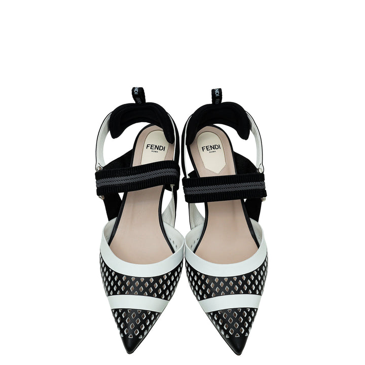 Fendi Bicolor Colibri Slingback 37.5