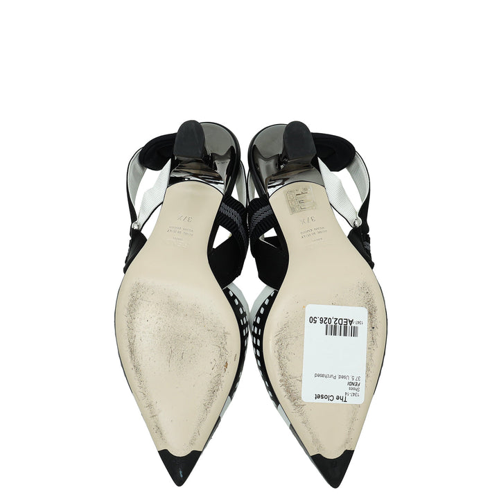 Fendi Bicolor Colibri Slingback 37.5