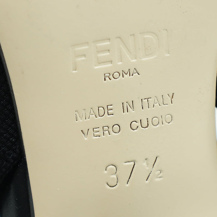 Fendi Black Colibri Mesh Slingback Pump 37.5