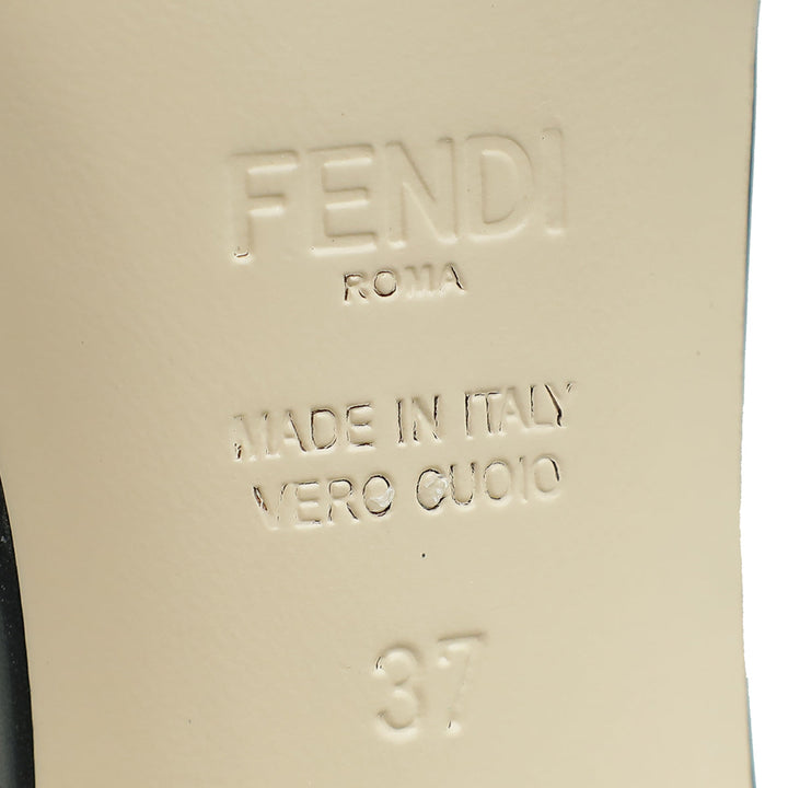 Fendi Bicolor FF Velvet Slide Mules 37