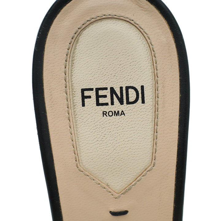 Fendi Bicolor FF Velvet Slide Mules 37