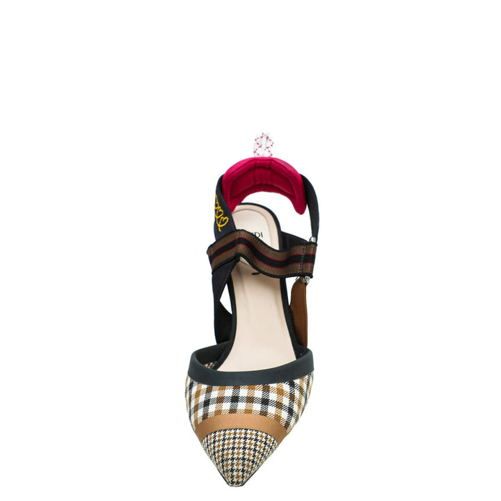 Fendi Tricolor Colibri Slingback Pumps 38