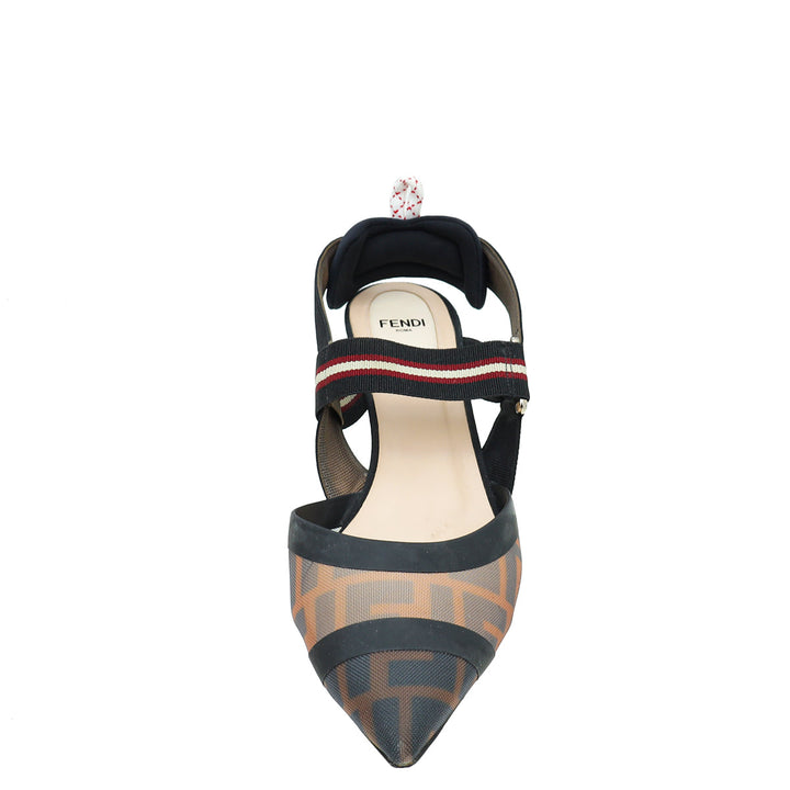 Fendi Bicoloe FF Mesh Colibri Slingback Pump 39