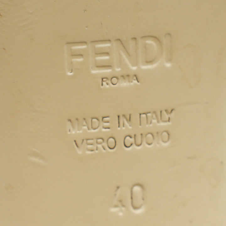 Fendi Bicolor FF Velvet Slide Mules 40