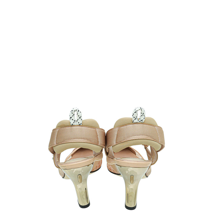 Fendi Bicolor Colibri Mesh Slingback Pumps 38
