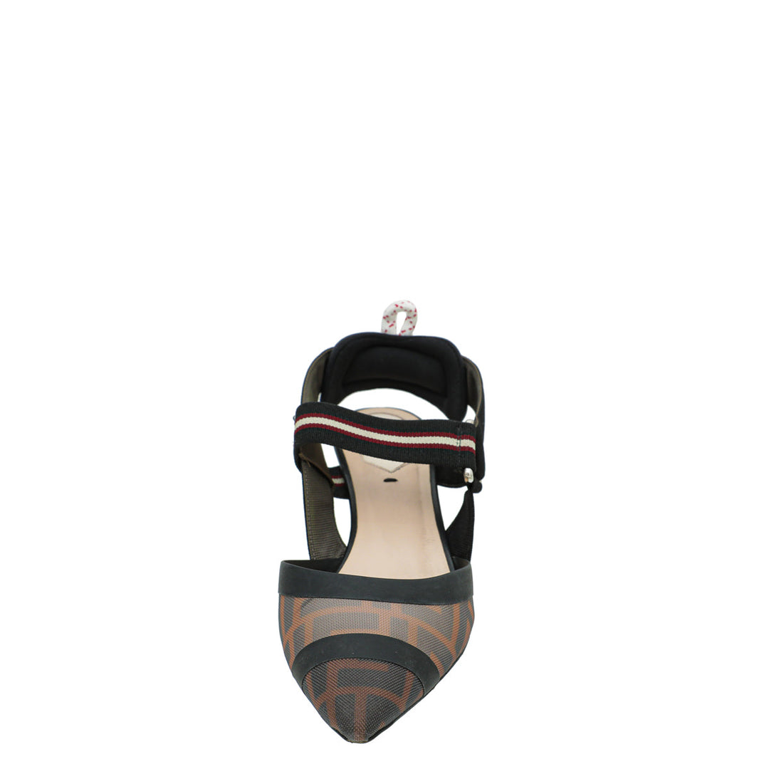 Fendi Colibri Mesh Slingback Pump 36