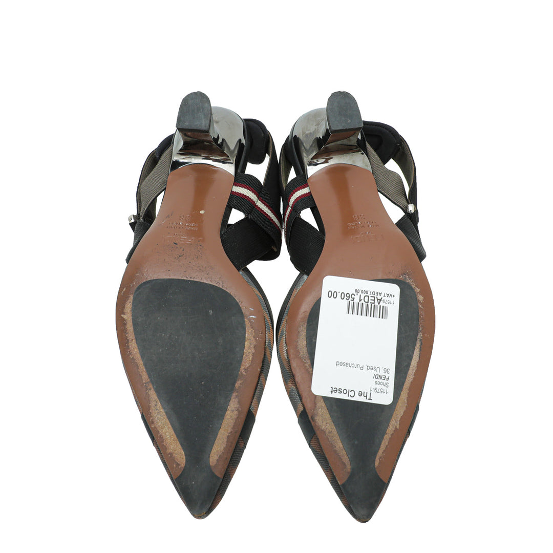 Fendi Colibri Mesh Slingback Pump 36