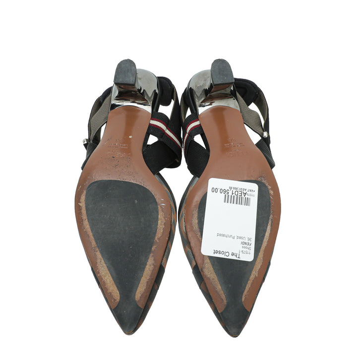 Fendi Colibri Mesh Slingback Pump 36