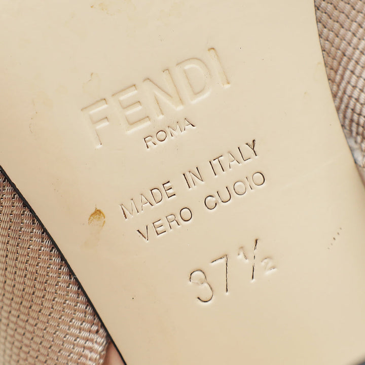 Fendi Beige Mesh Colibri Slingback Pump 37.5