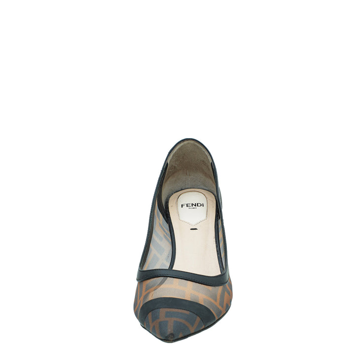 Fendi Bicolor Mesh Colibri Pumps 37