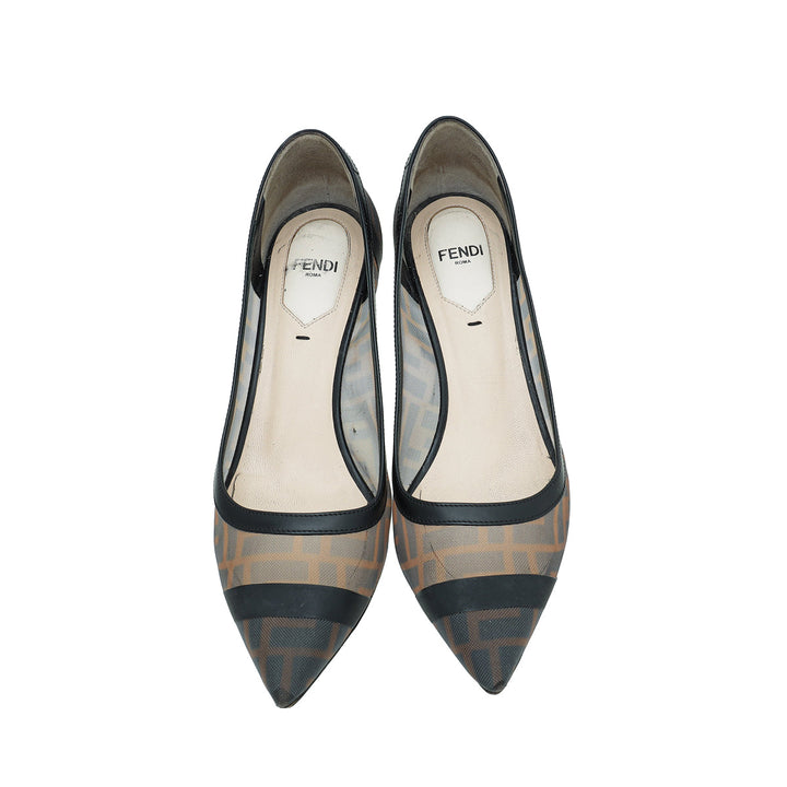 Fendi Bicolor Mesh Colibri Pumps 37