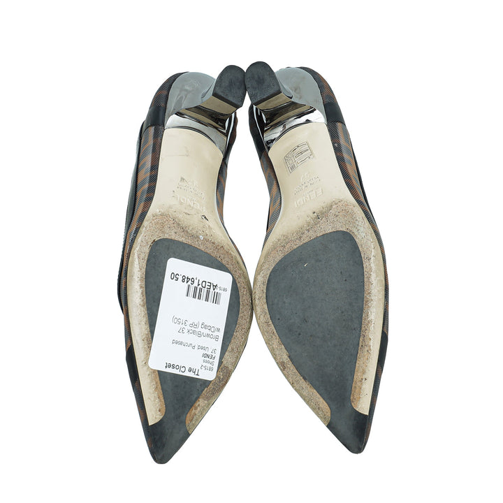 Fendi Bicolor Mesh Colibri Pumps 37