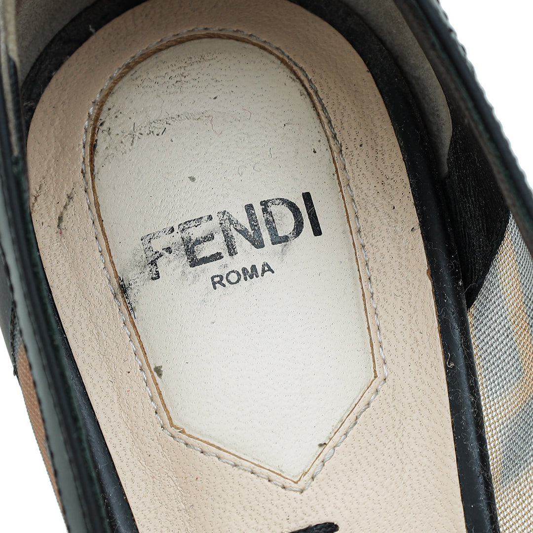 Fendi Bicolor Mesh Colibri Pumps 37