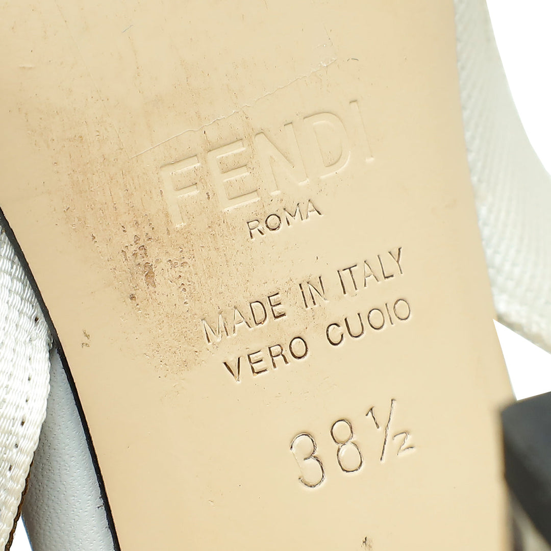 Fendi Bicolor Colibri Perforated Slingback 38.5