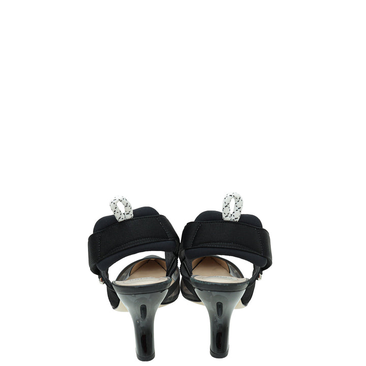 Fendi Black Colibri Mesh Slingback Pump 39