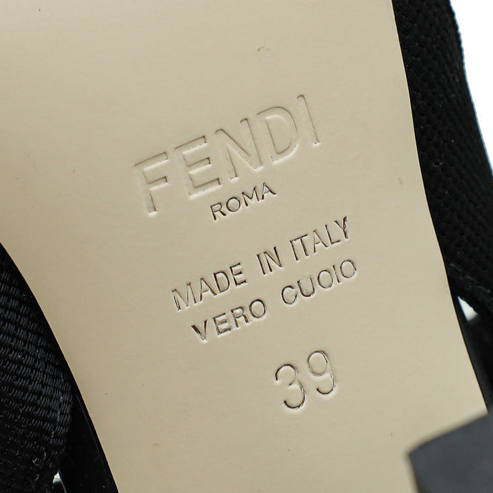 Fendi Black Colibri Mesh Slingback Pump 39