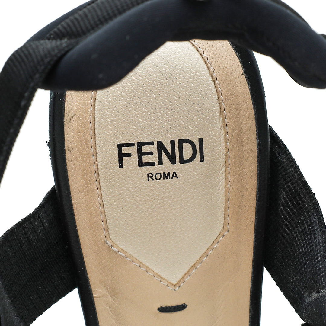 Fendi Black Colibri Mesh Slingback Pump 39