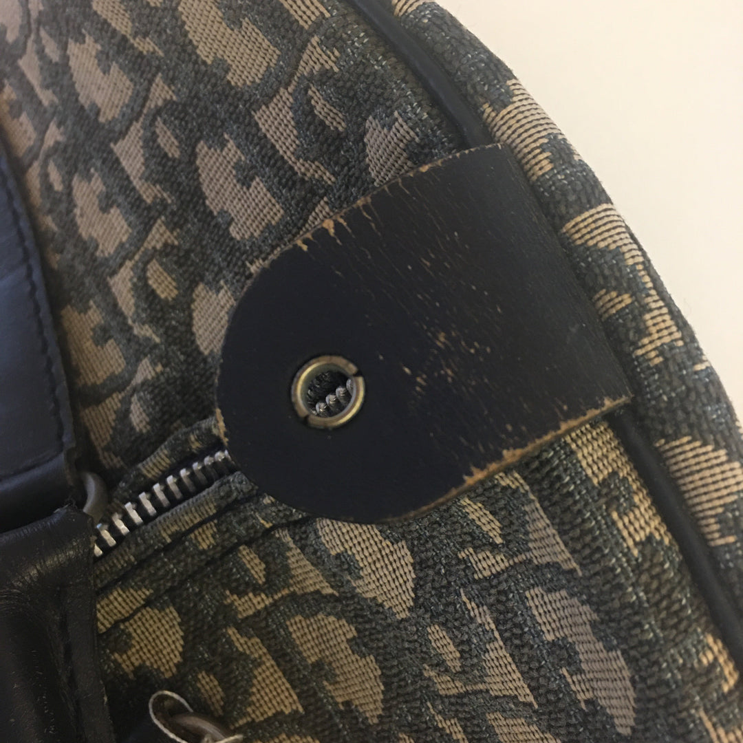 CHRISTIAN Top quality Dior Bowling Handbag in Blue Fabric