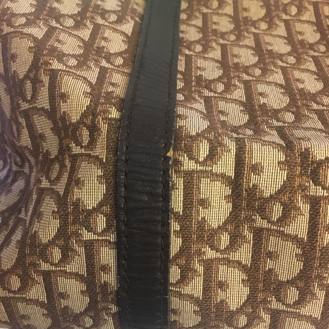 CHRISTIAN Top quality Dior Bowling Handbag in Beige Fabric