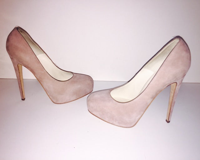 BRIAN ATWOOD Light Pink Suede Platform Pump Heels with Box Size 8 1/2