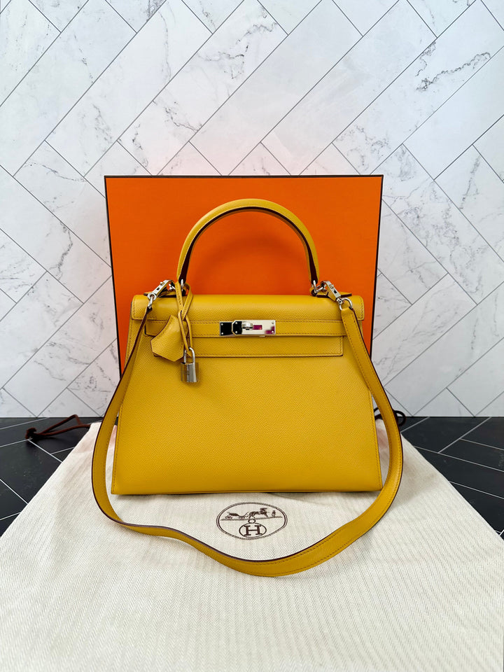 Hermes Yellow Epsom Leather Kelly 28