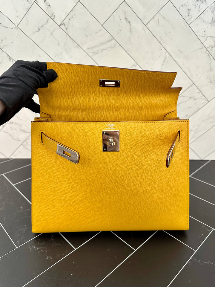 Hermes Yellow Epsom Leather Kelly 28
