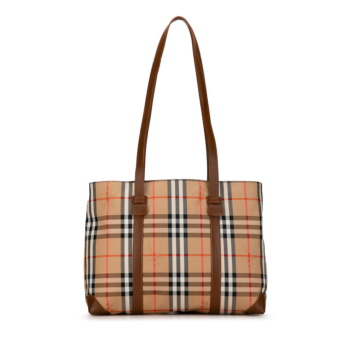 BURBERRY Haymarket Check Canvas Tote Tote Bag