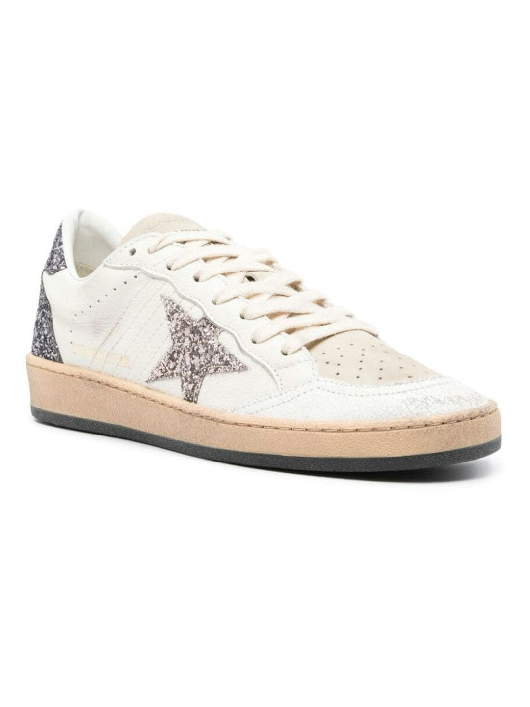 BALL STAR GLITTERED LEATHER SNEAKERS