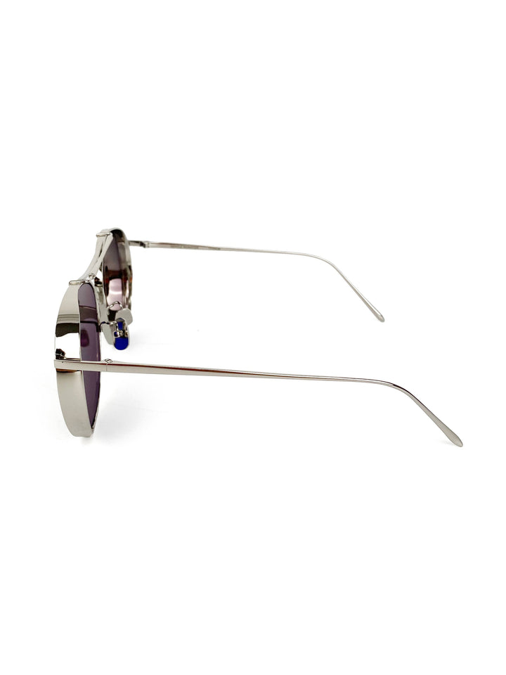 Gentle Monster Silver "Big Bully" Aviator Mirror Sunglasses